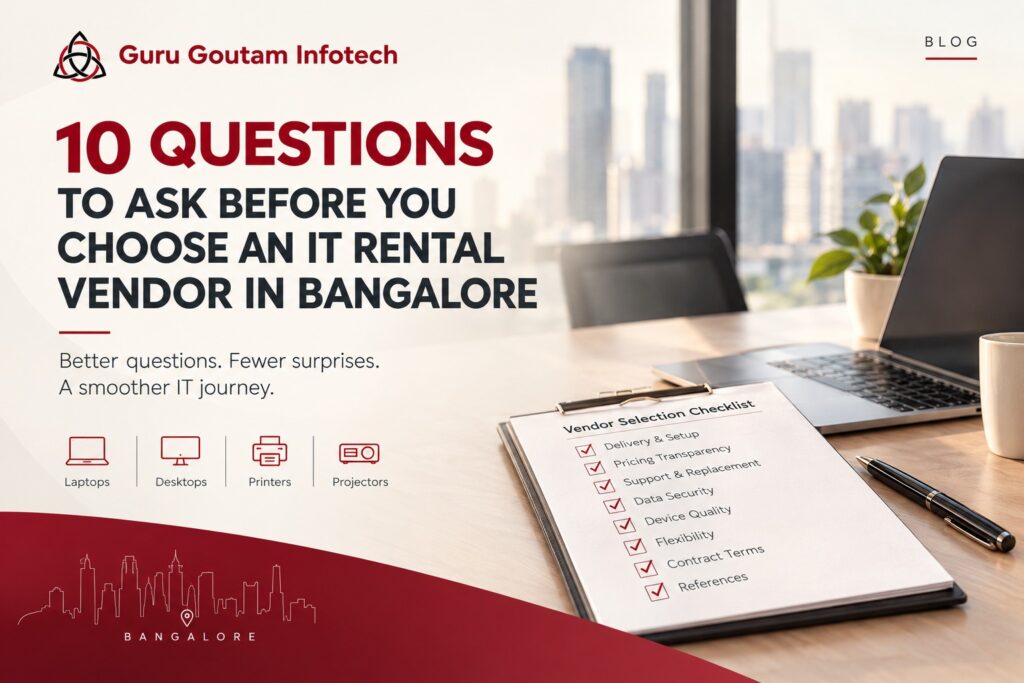 Business laptops and IT equipment for rental in Bangalore